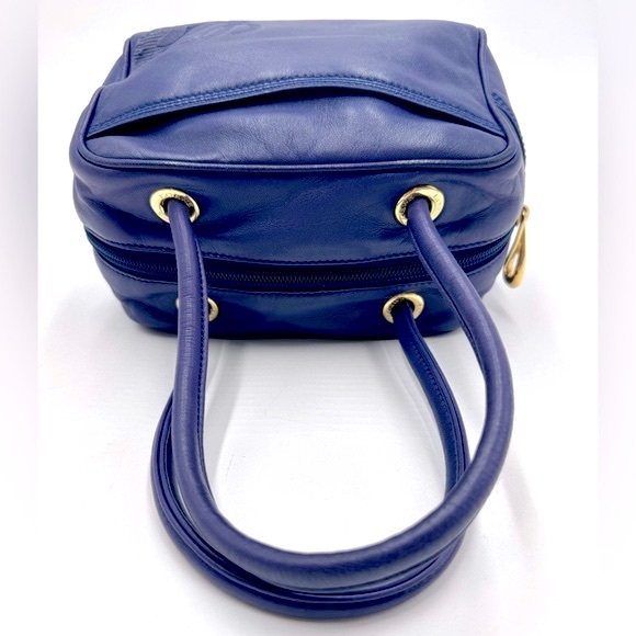 Auth Loewe Super Soft Blue Nappa Leather Mini Anagram Shoulder Bag Preloved - Picture 12 of 14